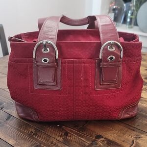 Coach Burgundy Leather Bag